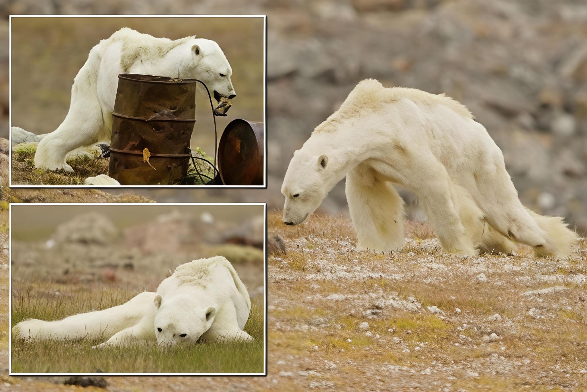 Fotografer naturalis menemukan seekor Beruang Kutub yang kelaparan dan kurus kering