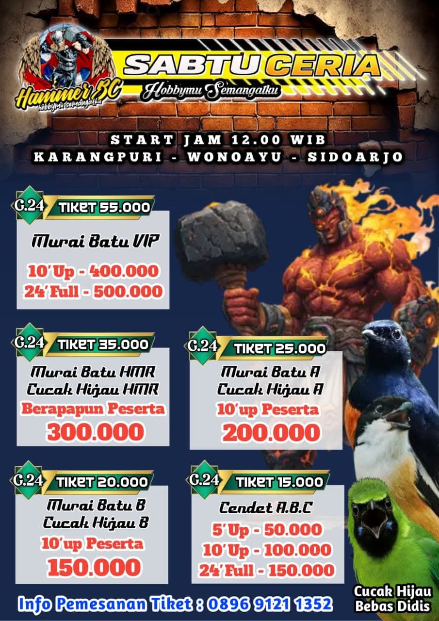 SABTU CERIA hobymu semangatku