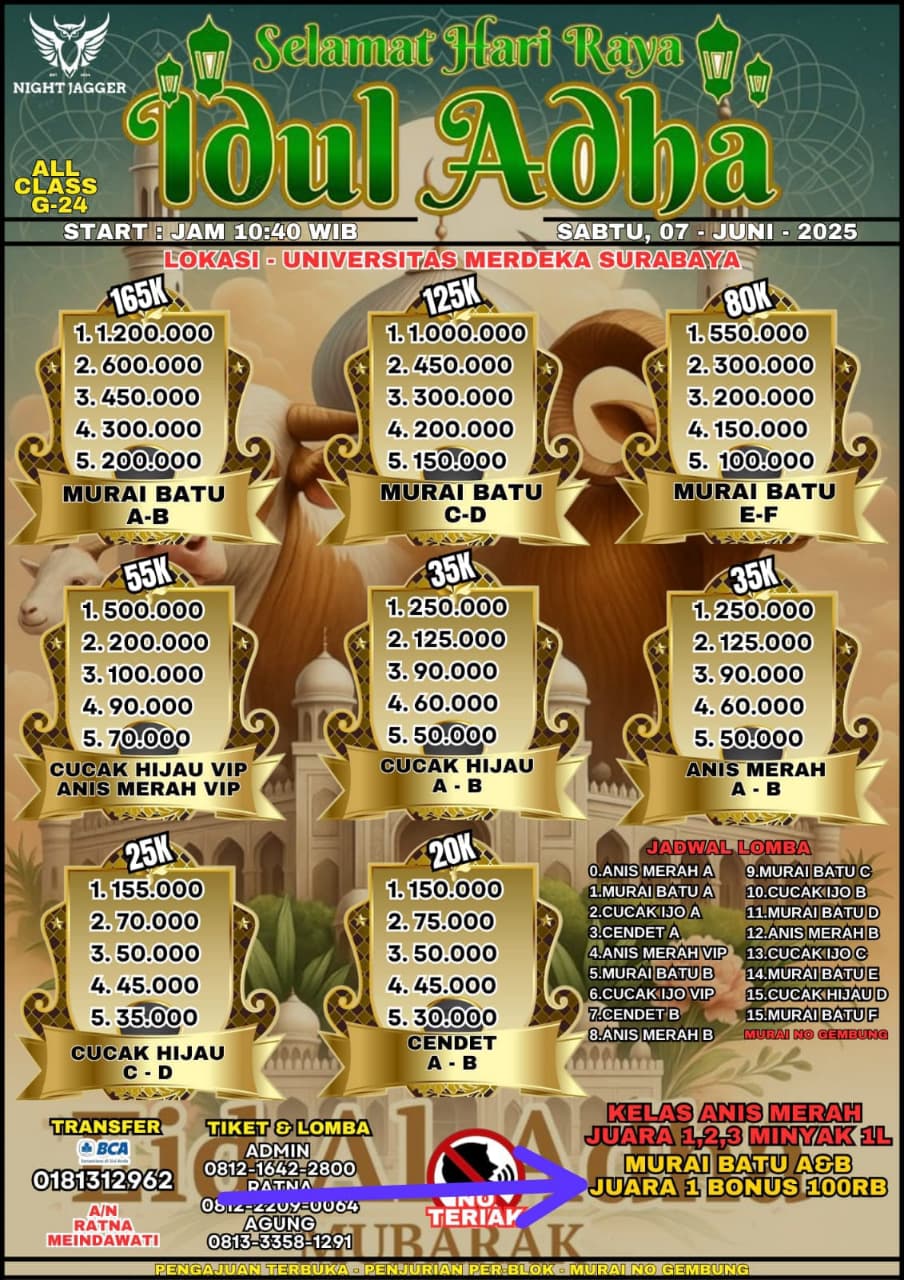 JADWAL LATPRES GANTANGAN NIGHT JEGER