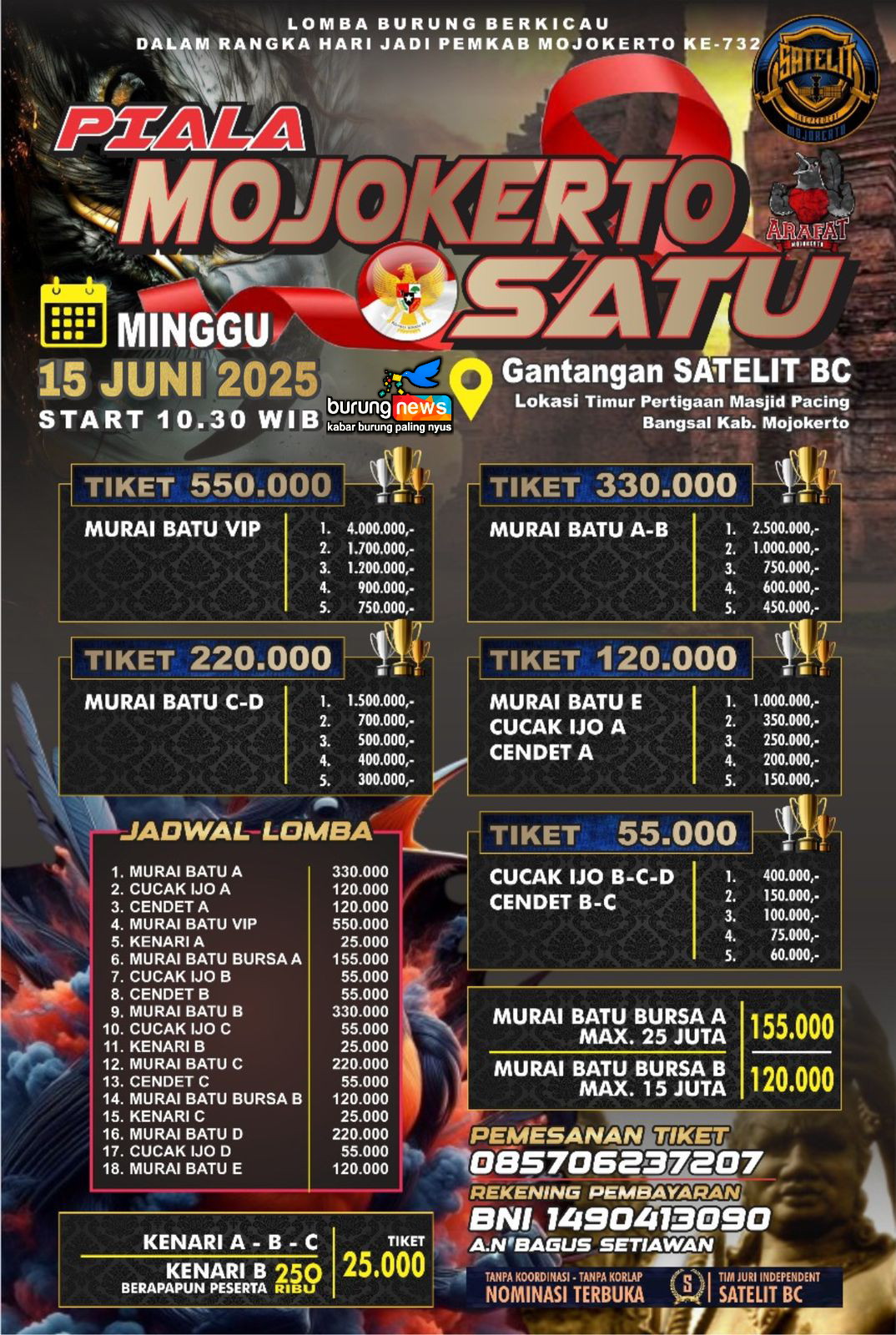 JADWAL LATPRES PIALA MOJOKERTO SATU