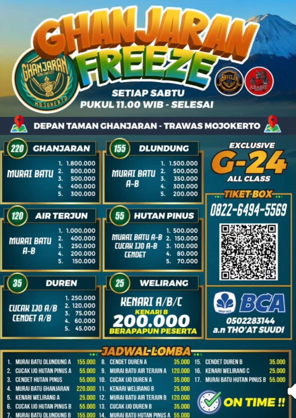 JADWAL LATBER GHANJARAN FREEZE