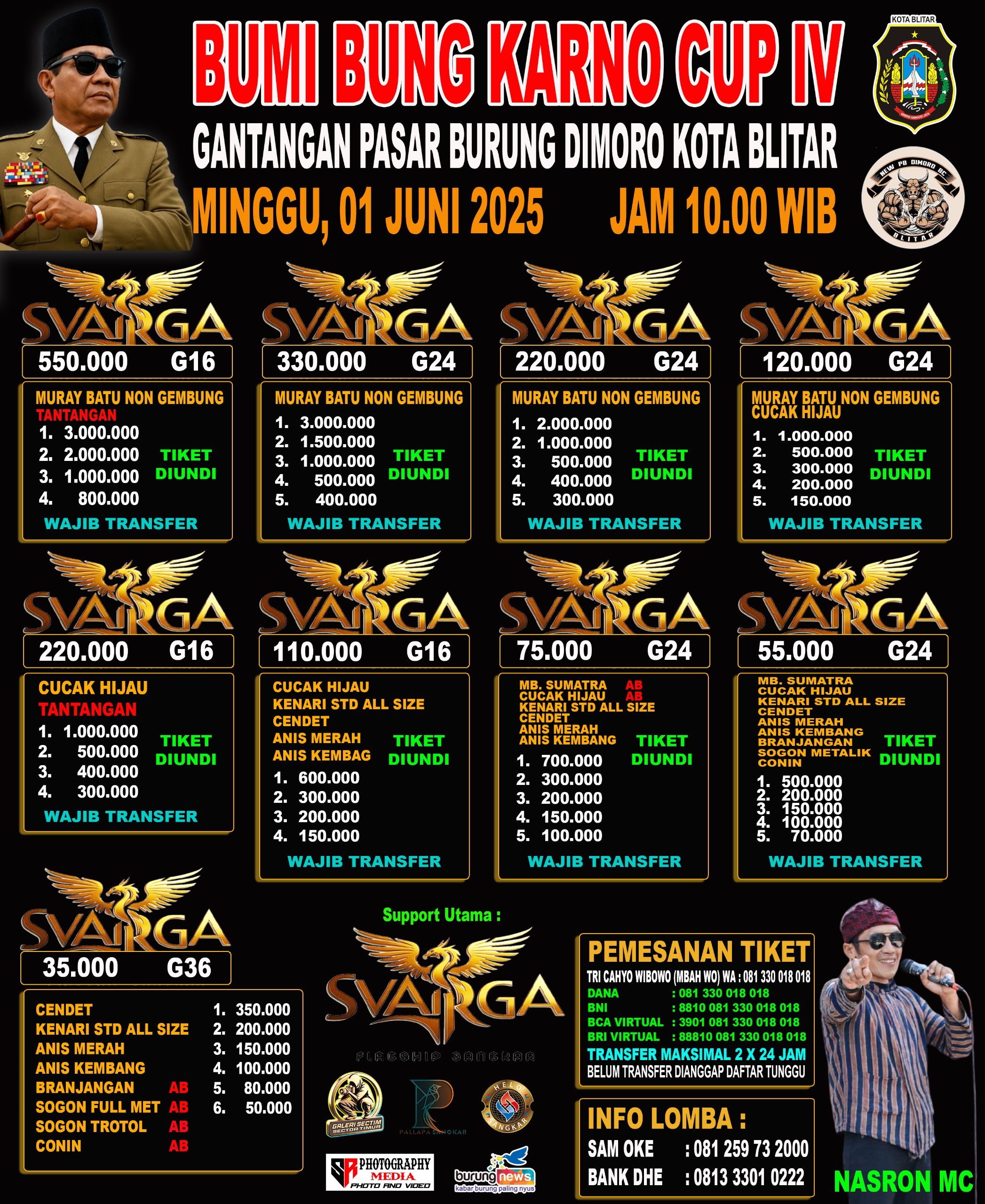 JADWAL LATBER BUMI BUNG KARNO CUP IV