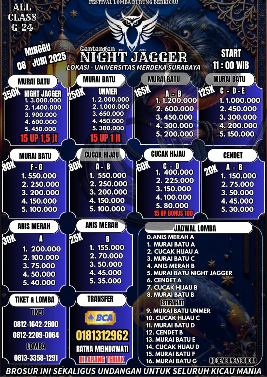 JADWAL LATPRES GANTANGAN NIGHT JAGGER